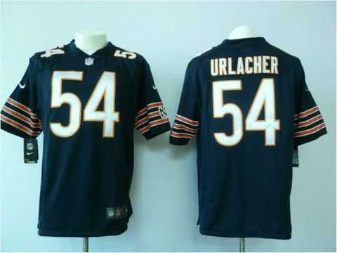 NFL North Chicago Bears Brian Urlacher 54 Blue Nike Game Jersey